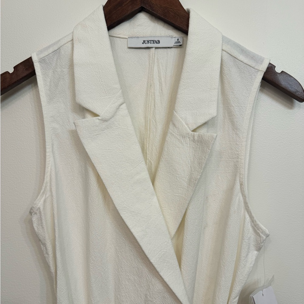 JustFab White Sleeveless Dress Small - Picture 3 of 5